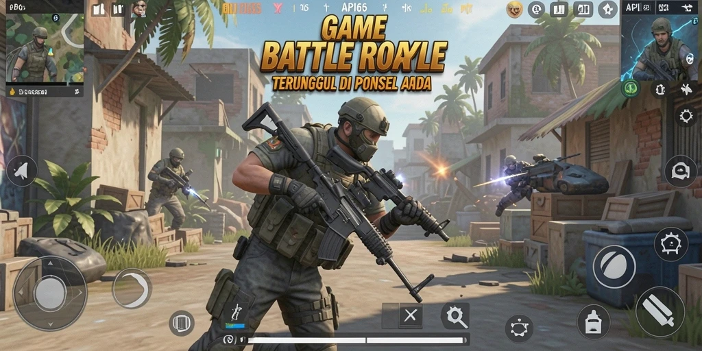 Screenshot gameplay dari API66, menampilkan aksi seru Battle Royale.