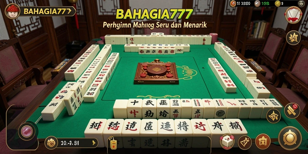 Screenshot gameplay BAHAGIA777 yang menunjukkan aksi Mahjong yang seru.