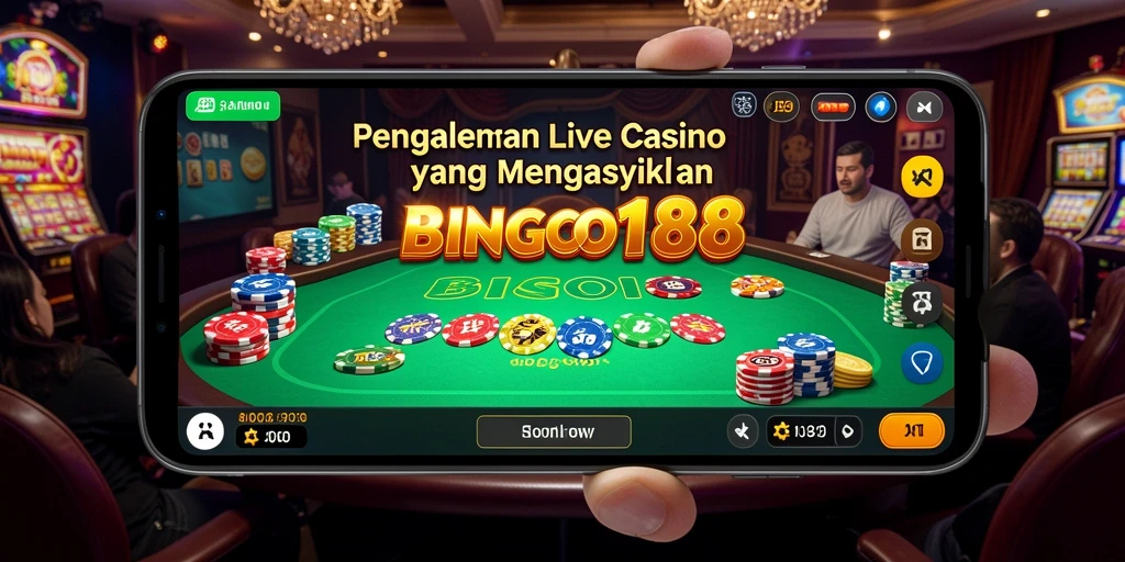 Screenshot BINGO188 menampilkan gameplay kasino langsung yang menakjubkan.