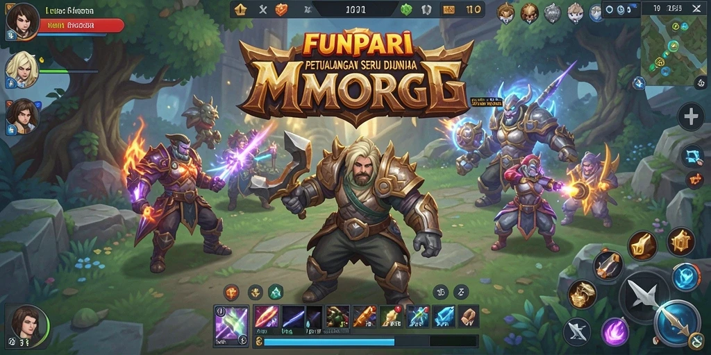 Tampilan gameplay yang menakjubkan dari dunia <strong>FUNPARI</strong> dalam petualangan MMORPG.