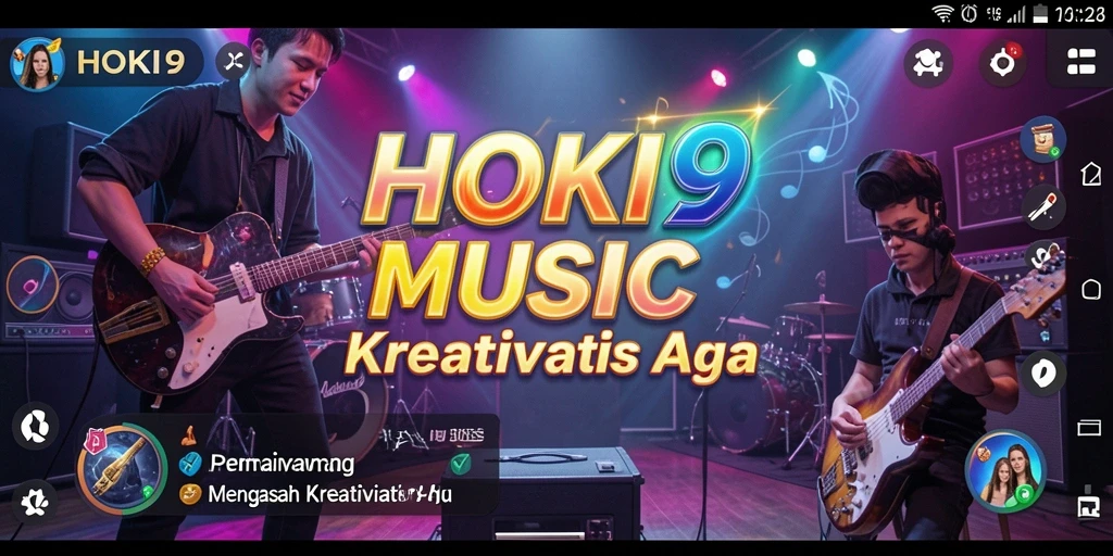 Tampilan gameplay HOKI9 yang menarik dengan berbagai elemen musik.