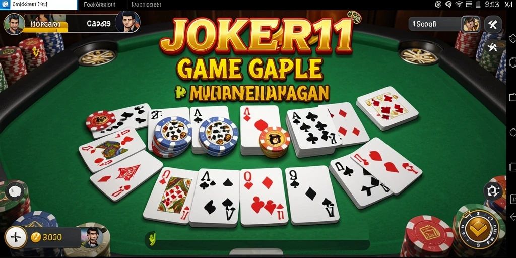 Tampilan seru dari gameplay JOKER11 dalam permainan Gaple.