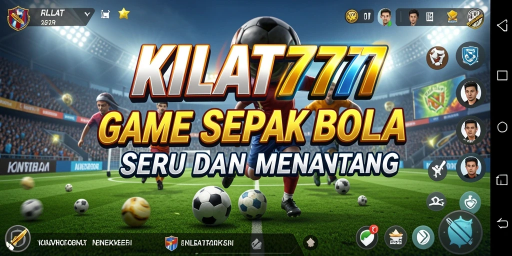 Tampilan utama gameplay sepak bola KILAT777 yang seru.