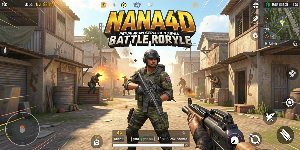 Tampilan gameplay NANA4D yang seru dan menegangkan di medan perang.