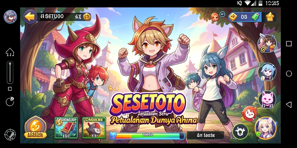 Screenshot utama SESETOTO menampilkan aksi seru dalam dunia anime.
