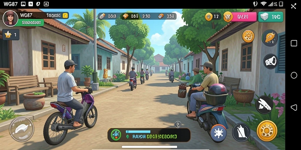 Screenshot menampilkan gameplay seru dalam simulasi kehidupan WG87.