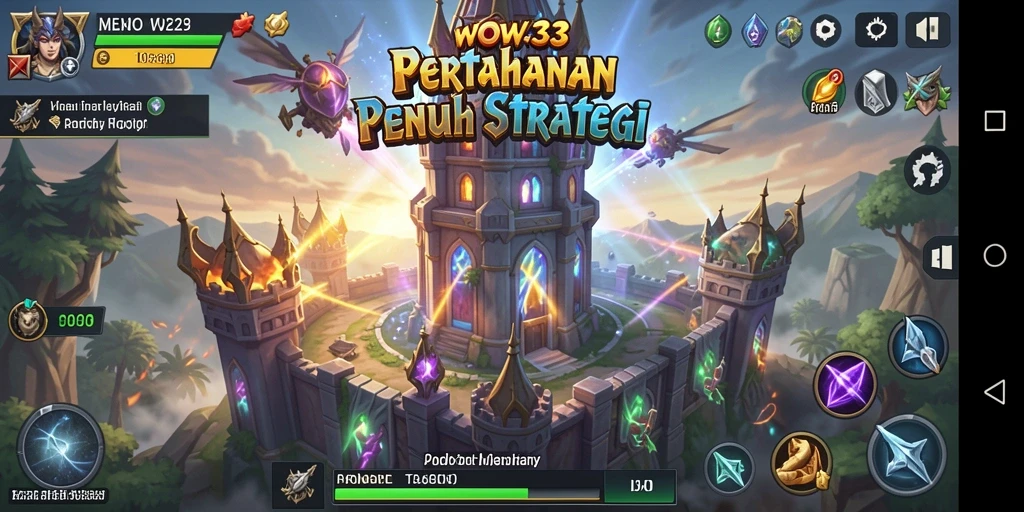 Gameplay menara pertahanan yang menegangkan dan strategis dalam WOW33.